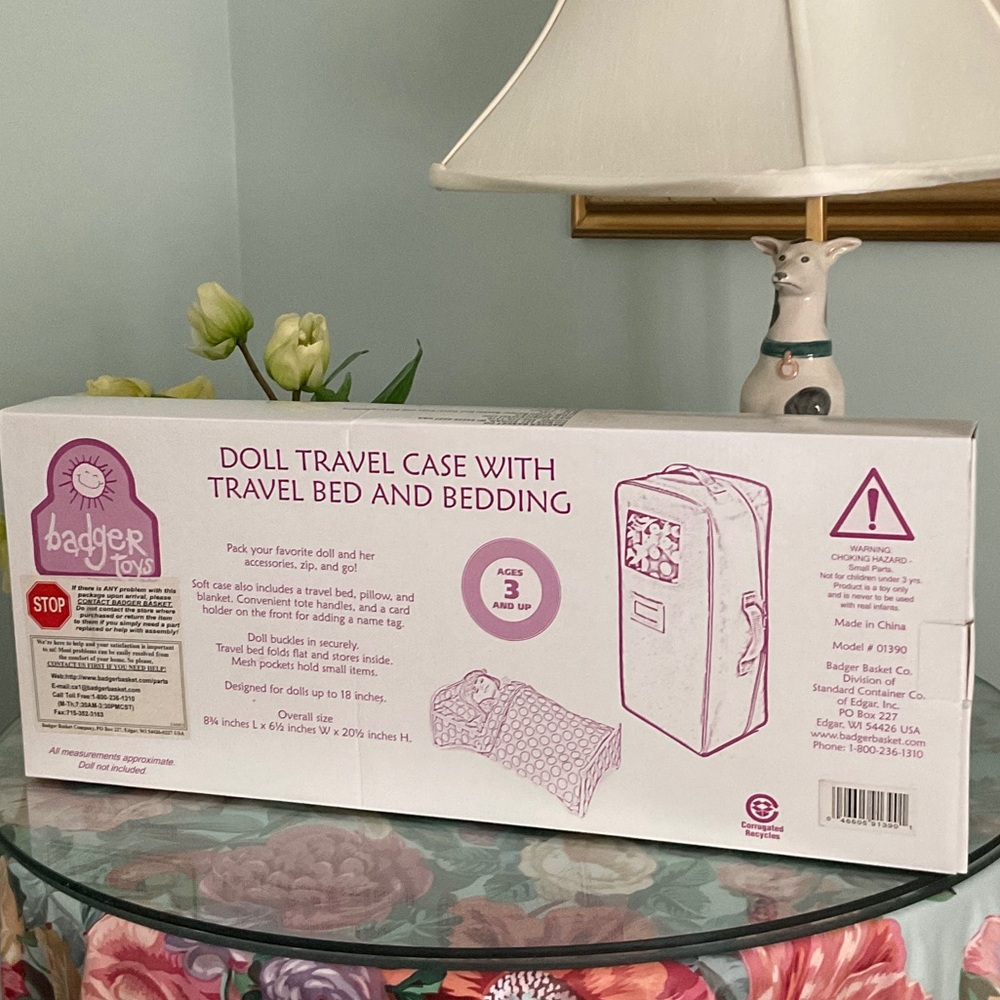 Pink Doll Travel Case with Travel Bed & Bedding